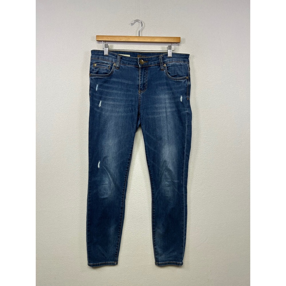 Distressed Casual KUT from the Kloth Womens 8S Blue Toothpick Skinny Jeans